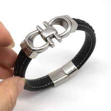 Stainless Steel Jewelry Leather Bracelet Wholesale